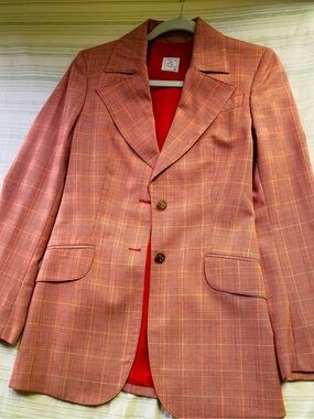 Bella Freud Women's Red Plaid Tailored Blazer